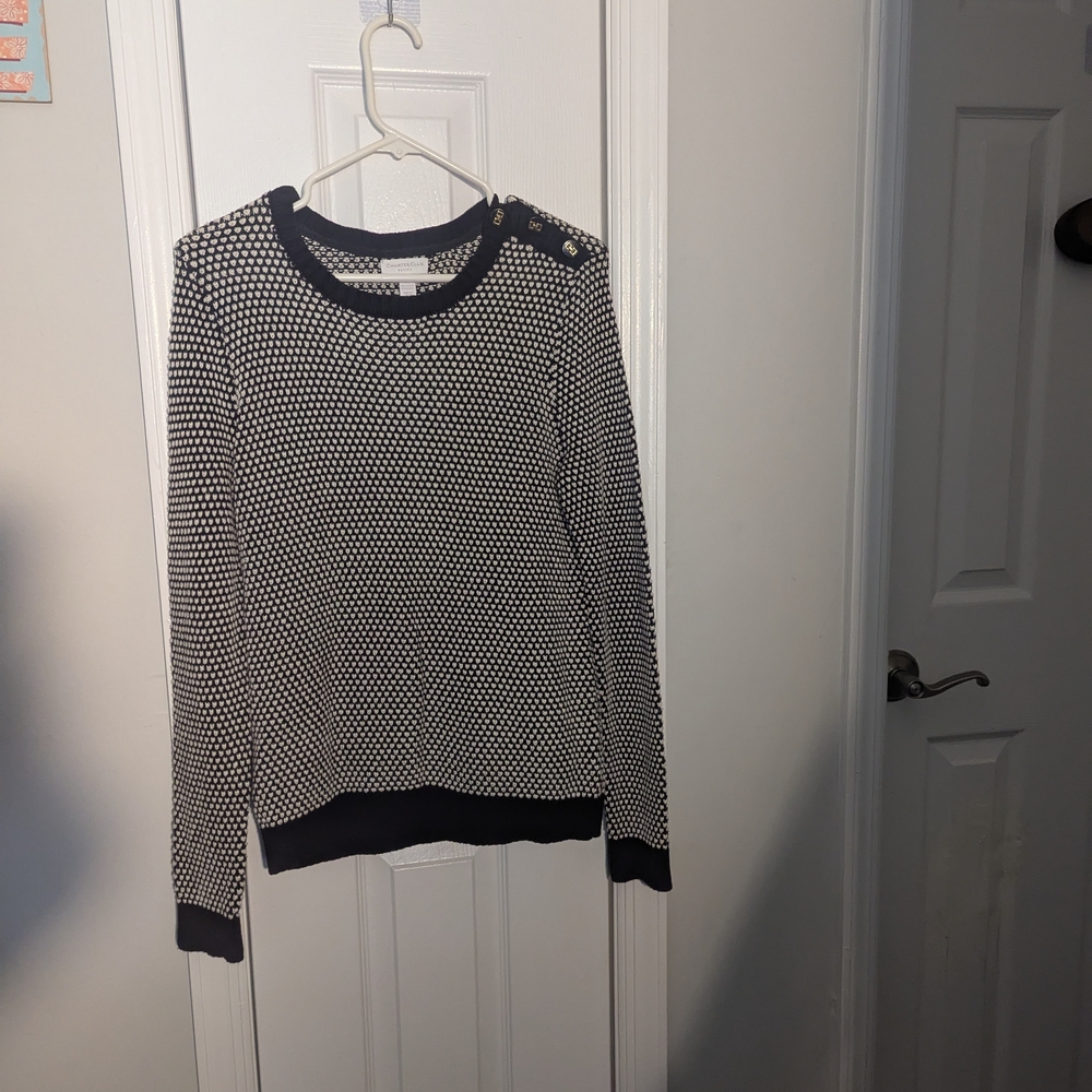 Black and White Patterned Sweater